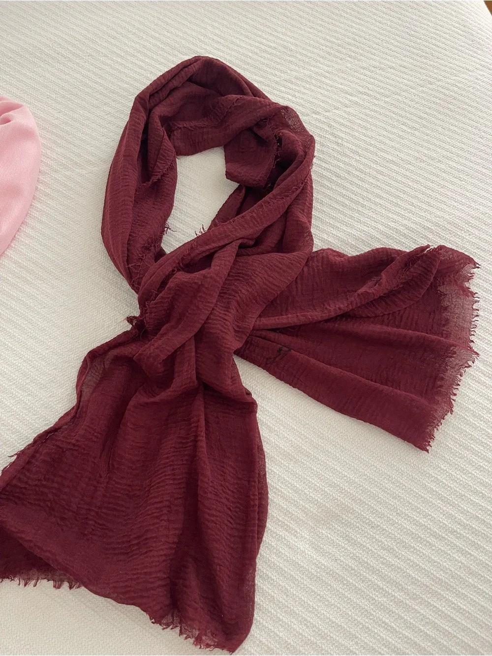 2 Soft Lightweight Scarves Pink & Burgundy